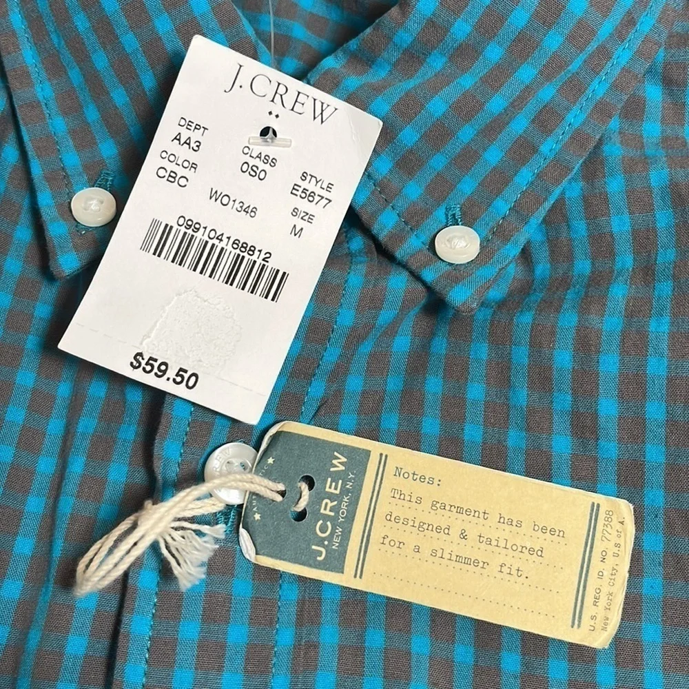 NWT J. Crew Button Down Long Sleeve Slim Fit Shirt